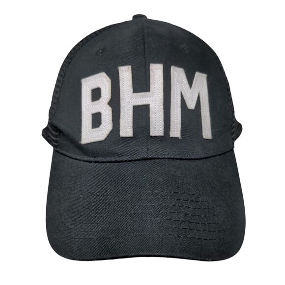 BHM Aviate Snapback Mesh Back Trucker Hat Black OSFM Solid 6 Panel - Picture 1 of 9